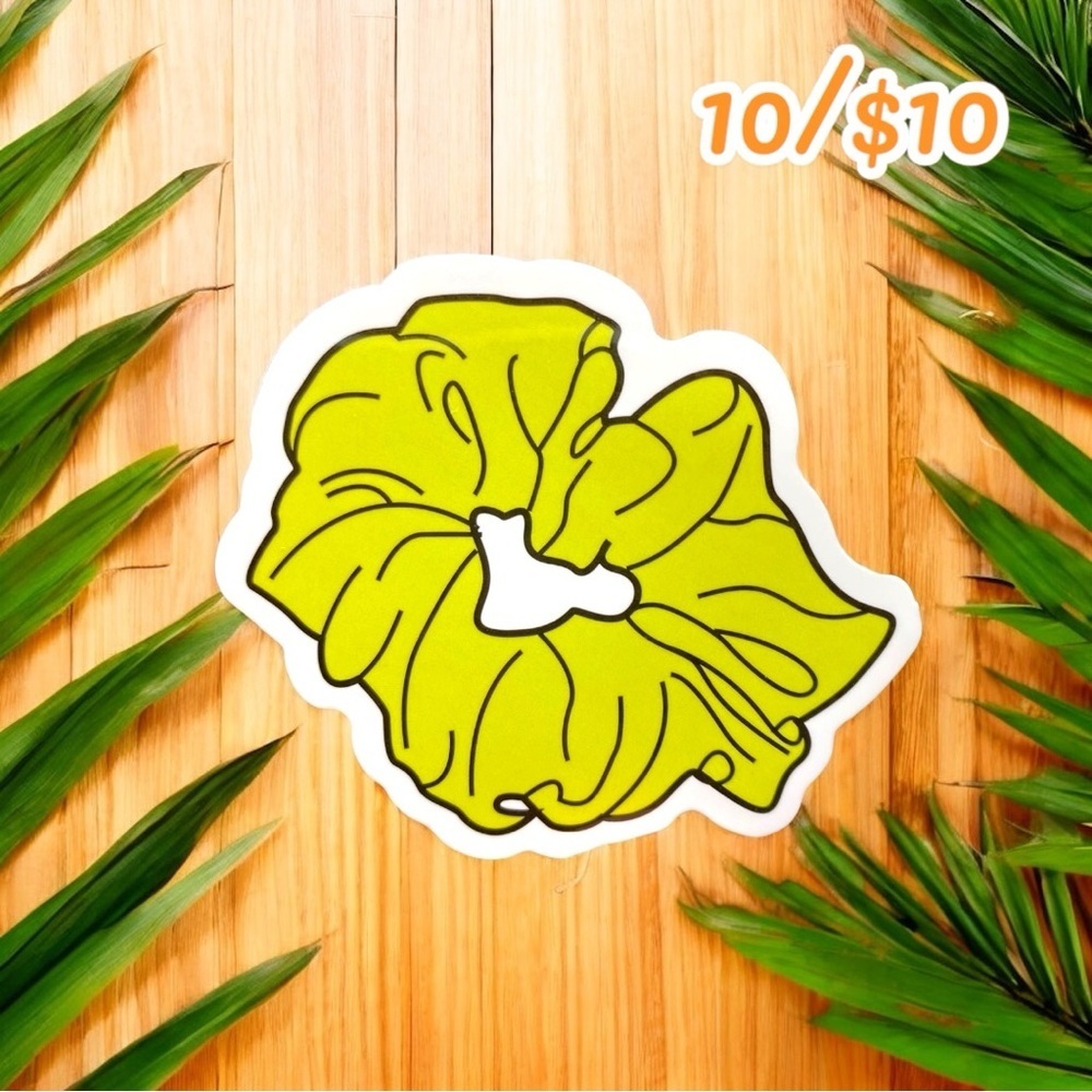 10 / $10 - Green Scrunchie Vinyl Sticker - VSCO / Hair Accessories / Retro